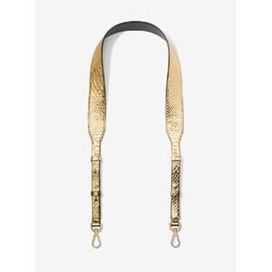 MICHAEL Michael Kors Metallic Snake-Embossed-Leather Shoulder Strap Gold NWT